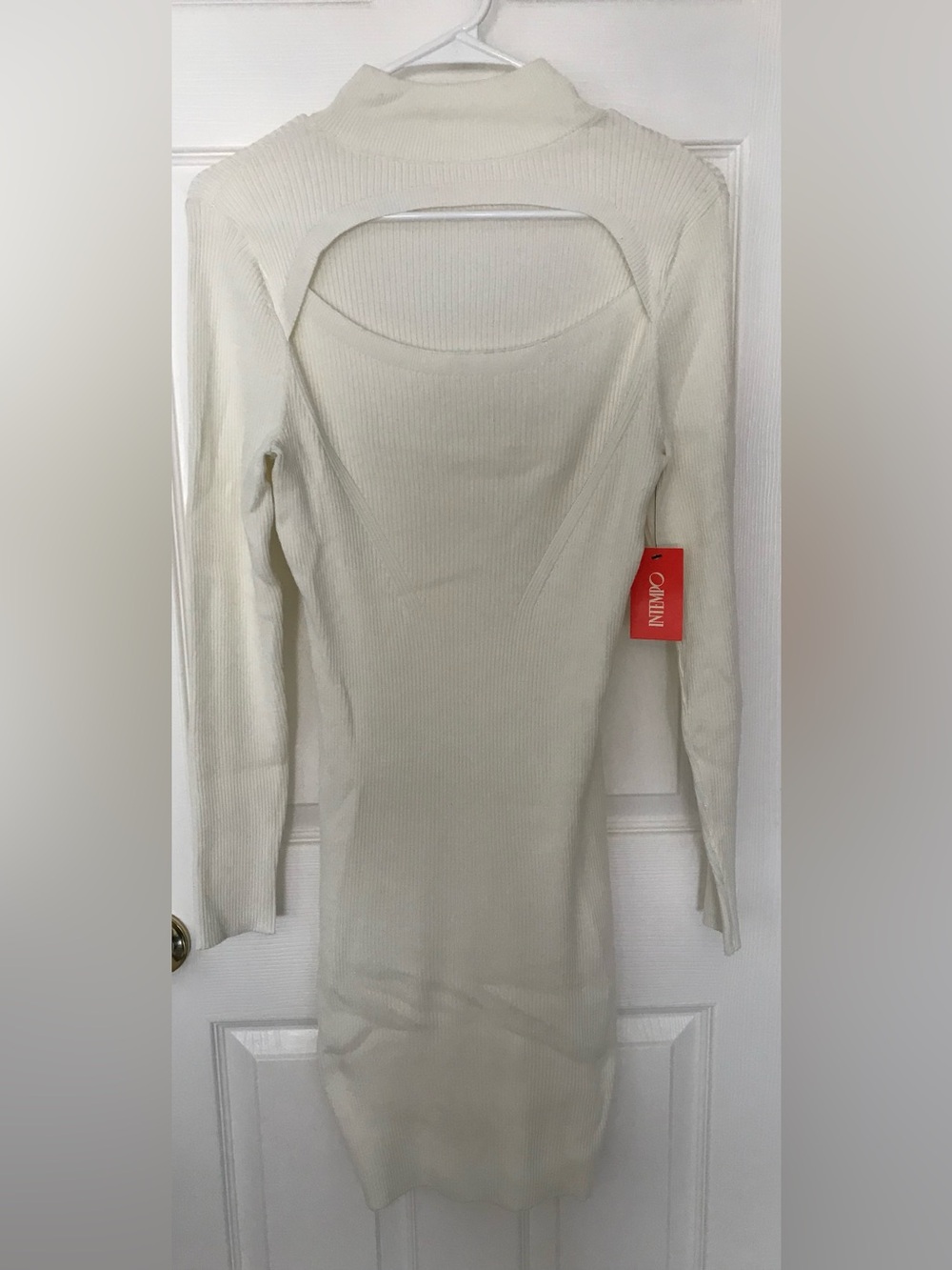 NEW! Intempo Women’s Ivory Long Sleeve Sheath Sweater Dress, Size XS